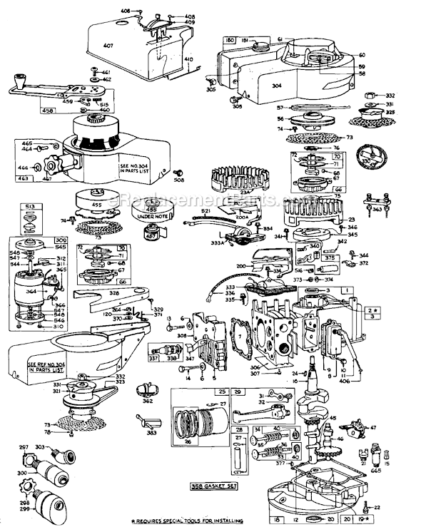 Page A Diagram and Parts List for 80700SERIES  Briggs and Stratton Engine